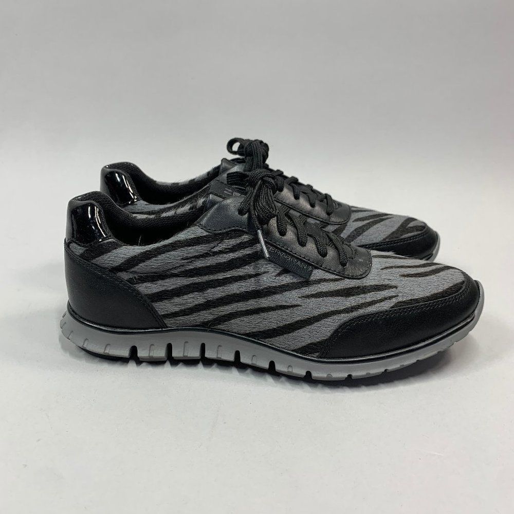 Cole Haan ZeroGrand Shoes Women's Size 6 Black Calf Hair Animal Print‎ Sneakers